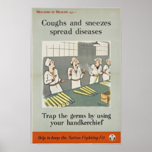 Affiche Toux et maladies de diffusion d'éternuements
