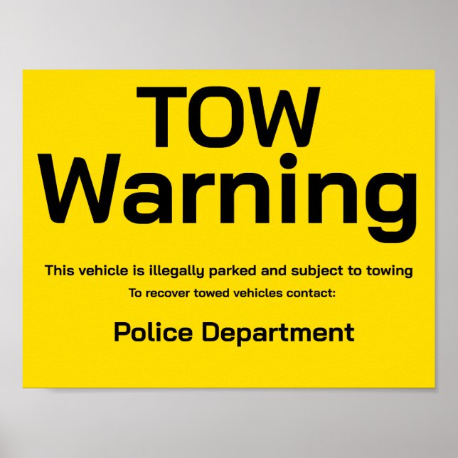 Affiche Tow warning (Devant)