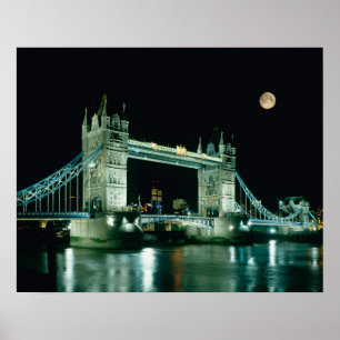 Affiche Tower Bridge at Night, London, England