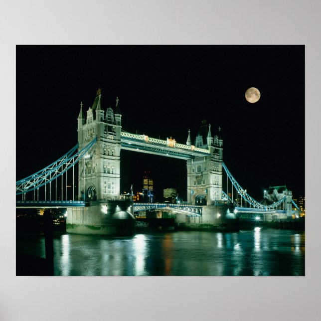 Affiche Tower Bridge at Night, London, England (Devant)
