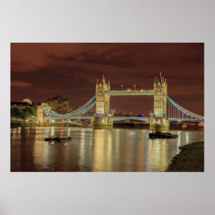 Affiche Tower Bridge la nuit, Londres
