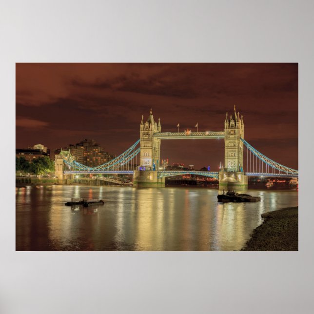 Affiche Tower Bridge la nuit, Londres (Devant)