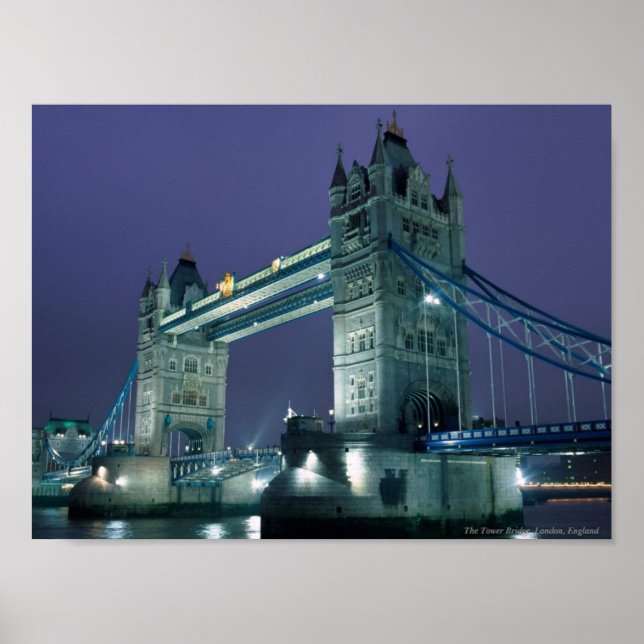 Affiche Tower Bridge la nuit, Londres, Angleterre (Devant)