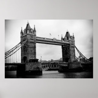 Affiche Tower Bridge, Londres, Royaume-Uni en noir et blan