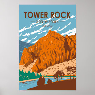 Affiche Tower Rock State Park Montana Vintage 