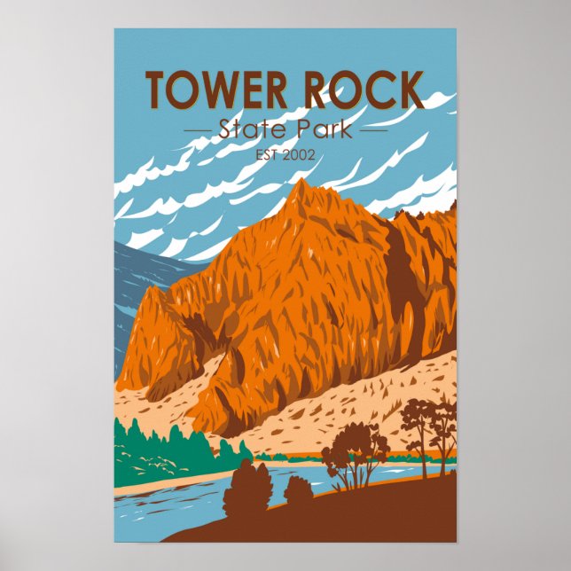 Affiche Tower Rock State Park Montana Vintage (Devant)