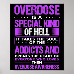 Affiche Toxicomanie Purple Ribbon Sensibilisation à la sur