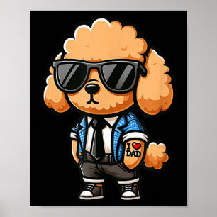 Affiche Toy Poodle I Love Papa Funny Chien Tattoo