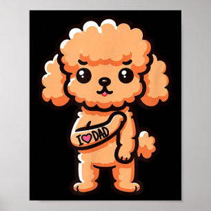 Affiche Toy Poodle I Loy Papa Funny Chien Tattoo _1