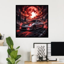 Toyota Celica GT-S sous une lune cramoisie