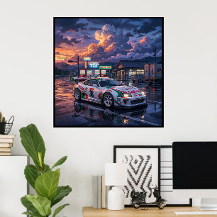 Affiche Toyota Supra A80 Castrol TOM’S