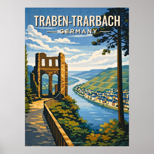 Affiche Traben-Trarbach Vintage Travel  (Devant)