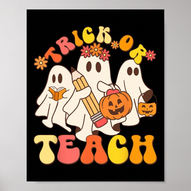 Affiche Trace Ou Enseigner Ghost Halloween Enseignant Esth (Devant)