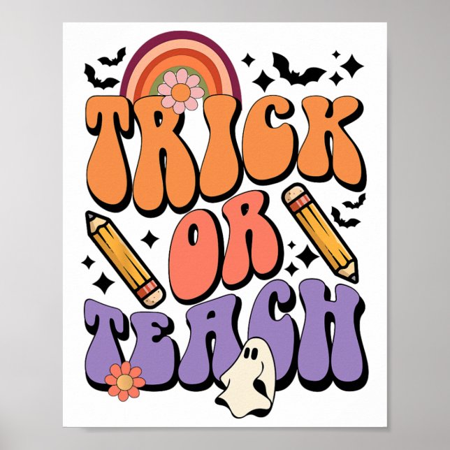 Affiche Tracer Ou Enseigner Retro Automne Halloween Costum (Devant)