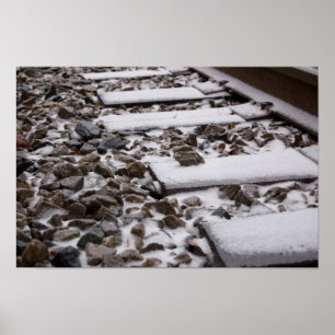 Affiche Traces ferroviaires en neige