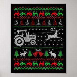 Affiche Tracteur agricole Reindeer Farm Funny Farmer Ugly 