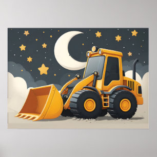 Affiche Tracteur de construction à chargeur frontal