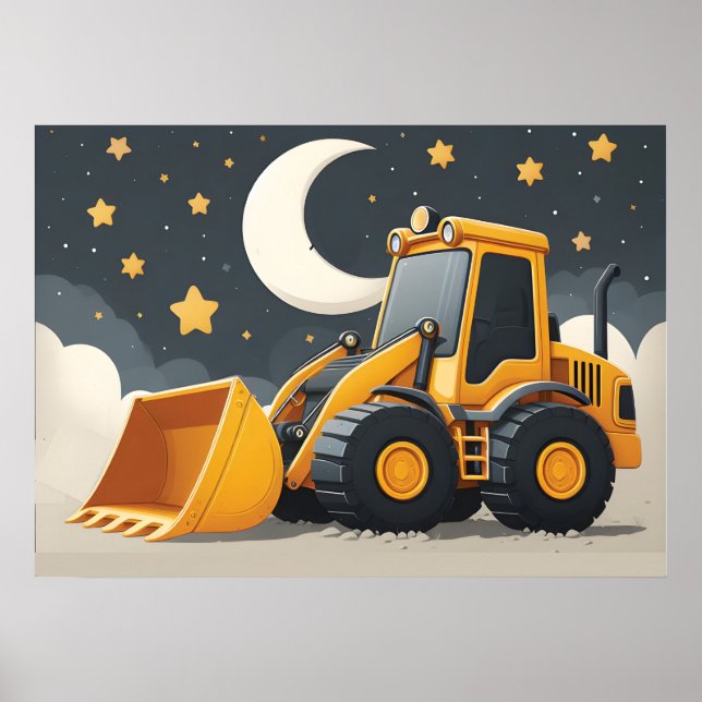 Affiche Tracteur de construction à chargeur frontal (Devant)