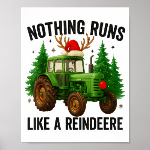 Affiche Tracteur de Noël Rien ne tourne comme un Renne