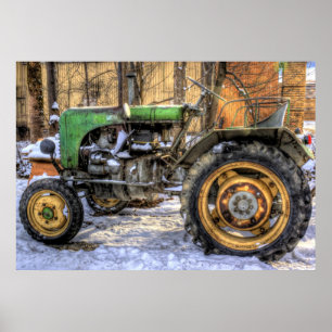 Affiche Tracteur vert