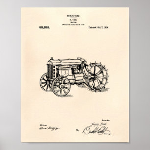 Affiche Tractor 1919 Patent Art Old Peper