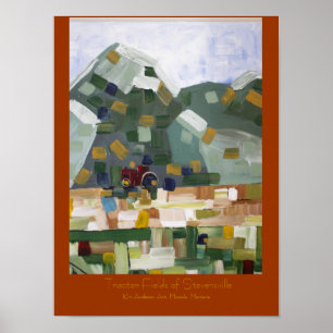 Affiche Tractor Fields of Stevensville,...