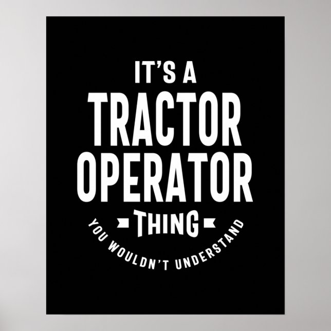 Affiche Tractor Operator Job Title Gift (Devant)