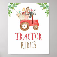 Tractor Rides Farm Animaux Barnyard Boy Anniversai