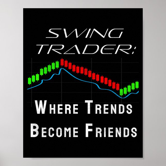 Affiche Trader de swing drôle de marché boursier  (Devant)
