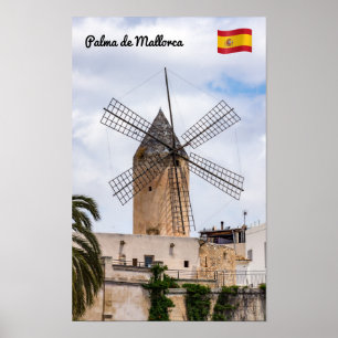 Affiche Traditional windmill in Palma de Mallorca - Spain