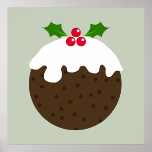 Affiche traditionnelle de pudding de Noël