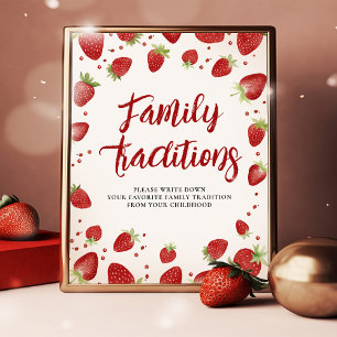 Affiche Traditions familiales personnalisées Signes fraise