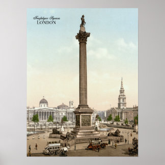 Affiche Trafalgar Carré à Londres (1900)