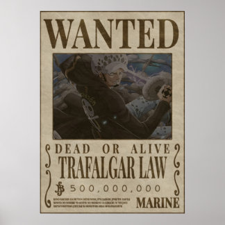 Affiche TRAFALGAR LAW Une pièce recherchée