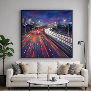 Affiche Trafic de Nuit - Style de Peinture Pastel