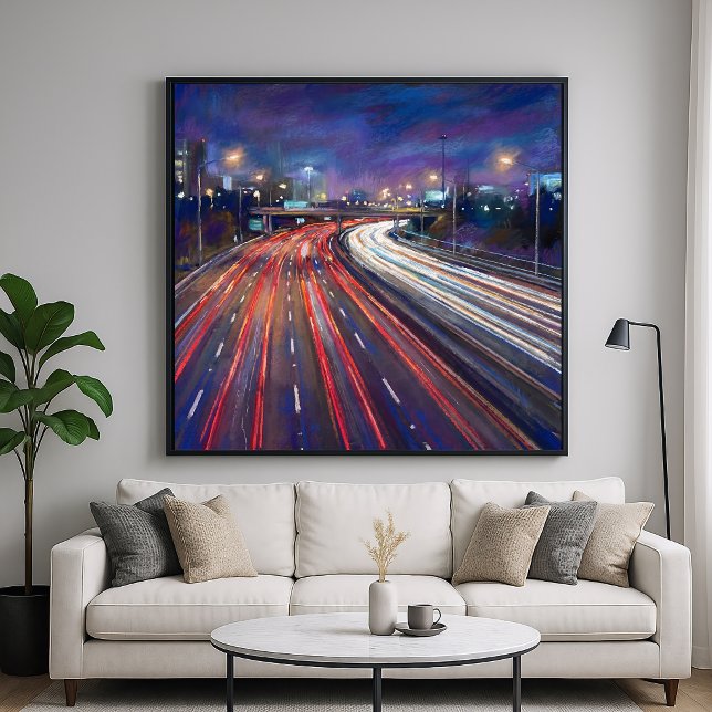 Affiche Trafic de Nuit - Style de Peinture Pastel (Créateur téléchargé)