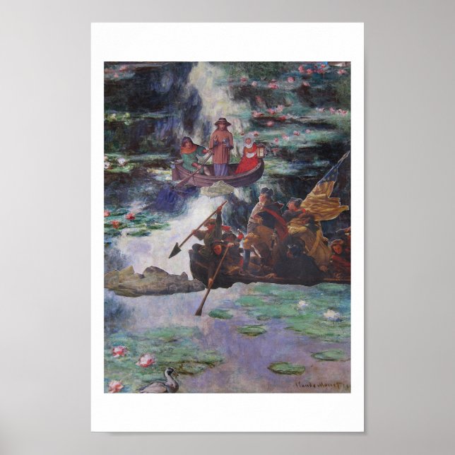 Affiche Trafic en heure de pointe - art de collage (Devant)