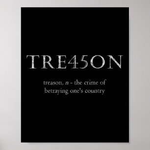 Affiche Trahison anti-trump _ Tre45on Distressed Impeach
