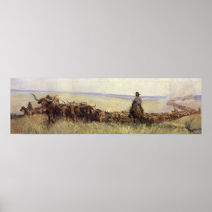 Affiche Trail Herd to Wyoming by WHD Koerner