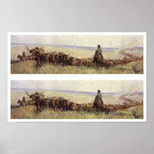 Affiche Trail Herd to Wyoming by WHD Koerner