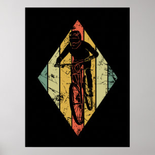Affiche Trail Mountain Biker Vintage