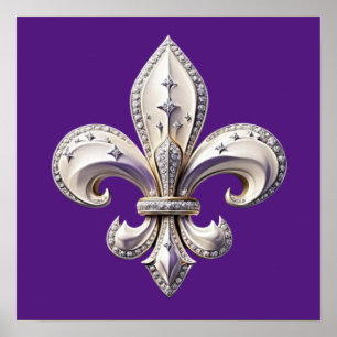Affiche Trails I Travel Fleur De Lis Design