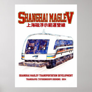Affiche Train à grande vitesse Shanghai Maglev SMT Transra