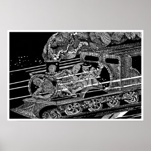 AFFICHE TRAIN À VAPEUR