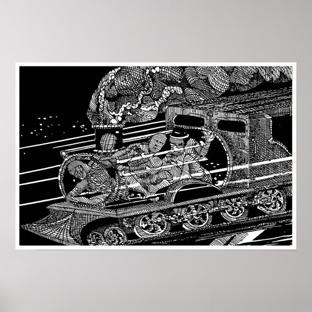 AFFICHE TRAIN À VAPEUR (Devant)