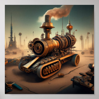 Affiche Train à vapeur Cyber