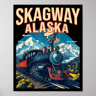 Affiche Train à vapeur de Skagway en Alaska, passerelle Kl