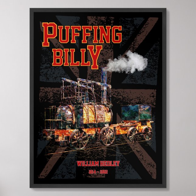 Affiche Train à vapeur Puffing Billy Locomotive anglaise  (Créateur téléchargé)