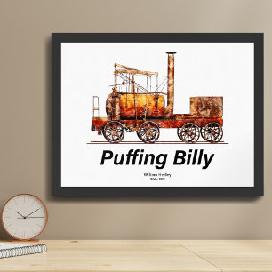 Affiche Train à vapeur Puffing Billy Locomotive anglaise