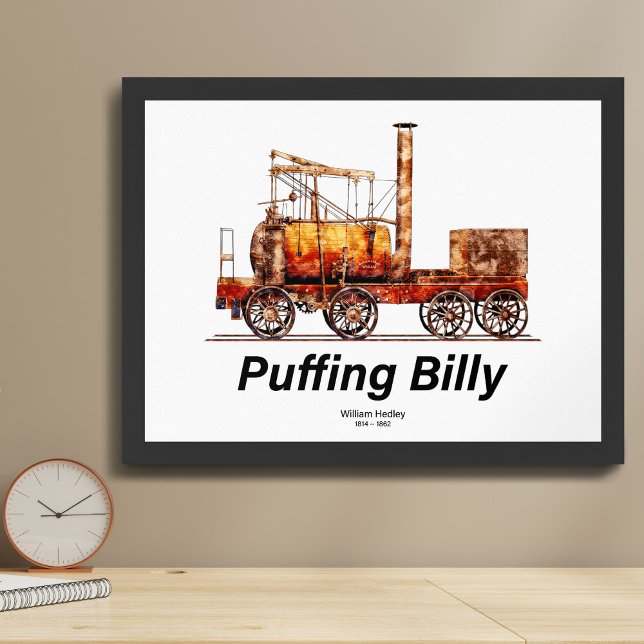 Affiche Train à vapeur Puffing Billy Locomotive anglaise  (Créateur téléchargé)